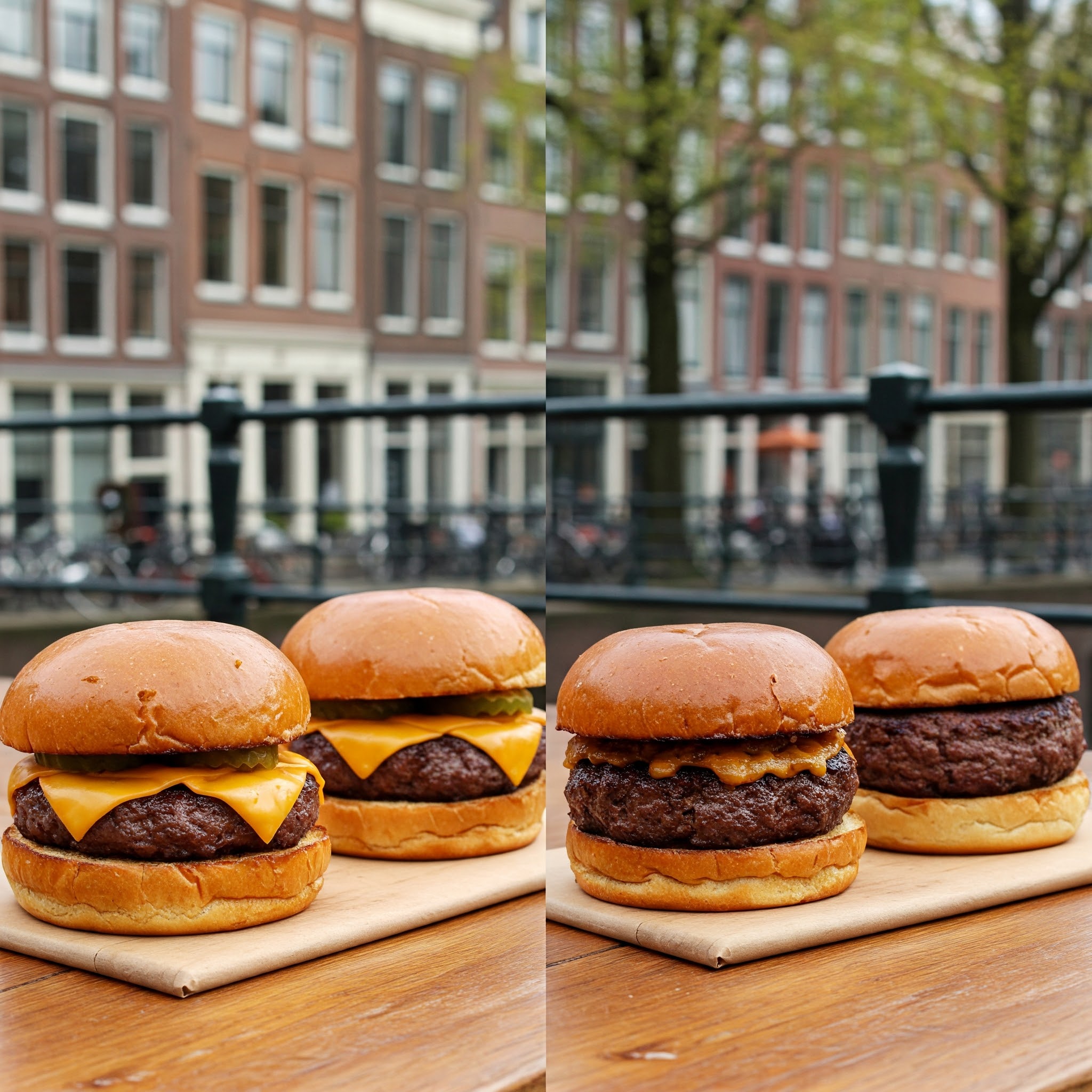 Perfect vs failed homemade burgers