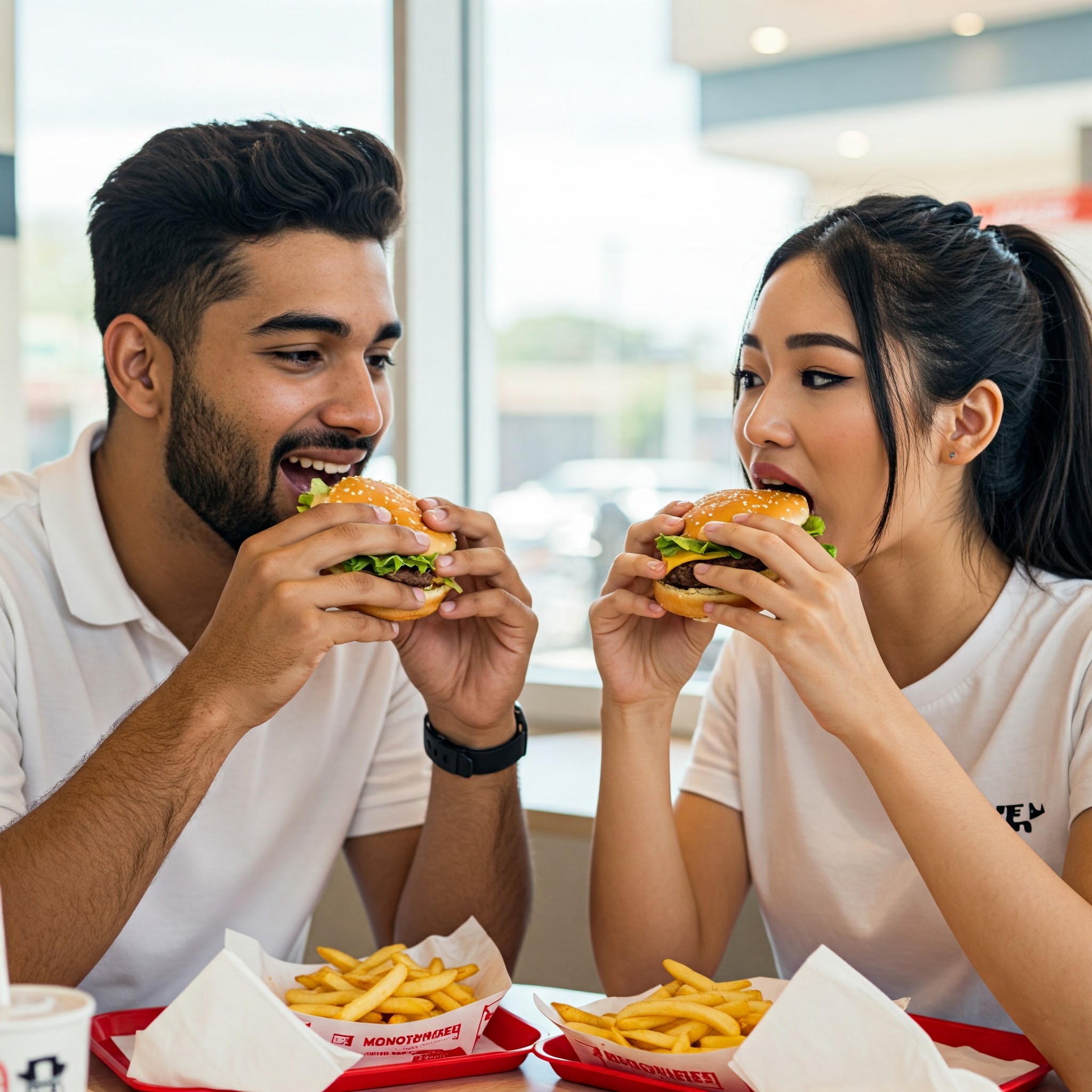 Clean burger eating technique