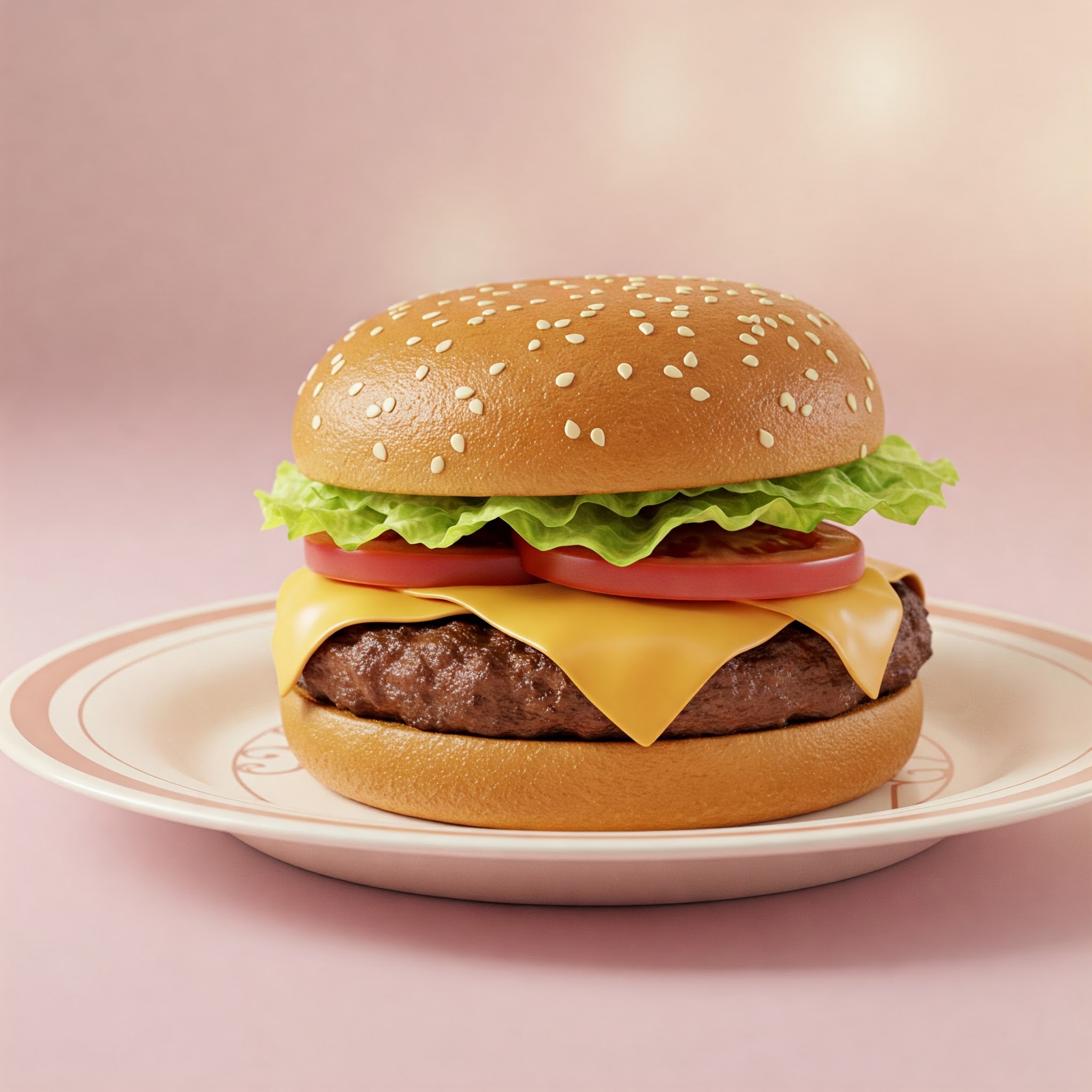 Classic burger presentation