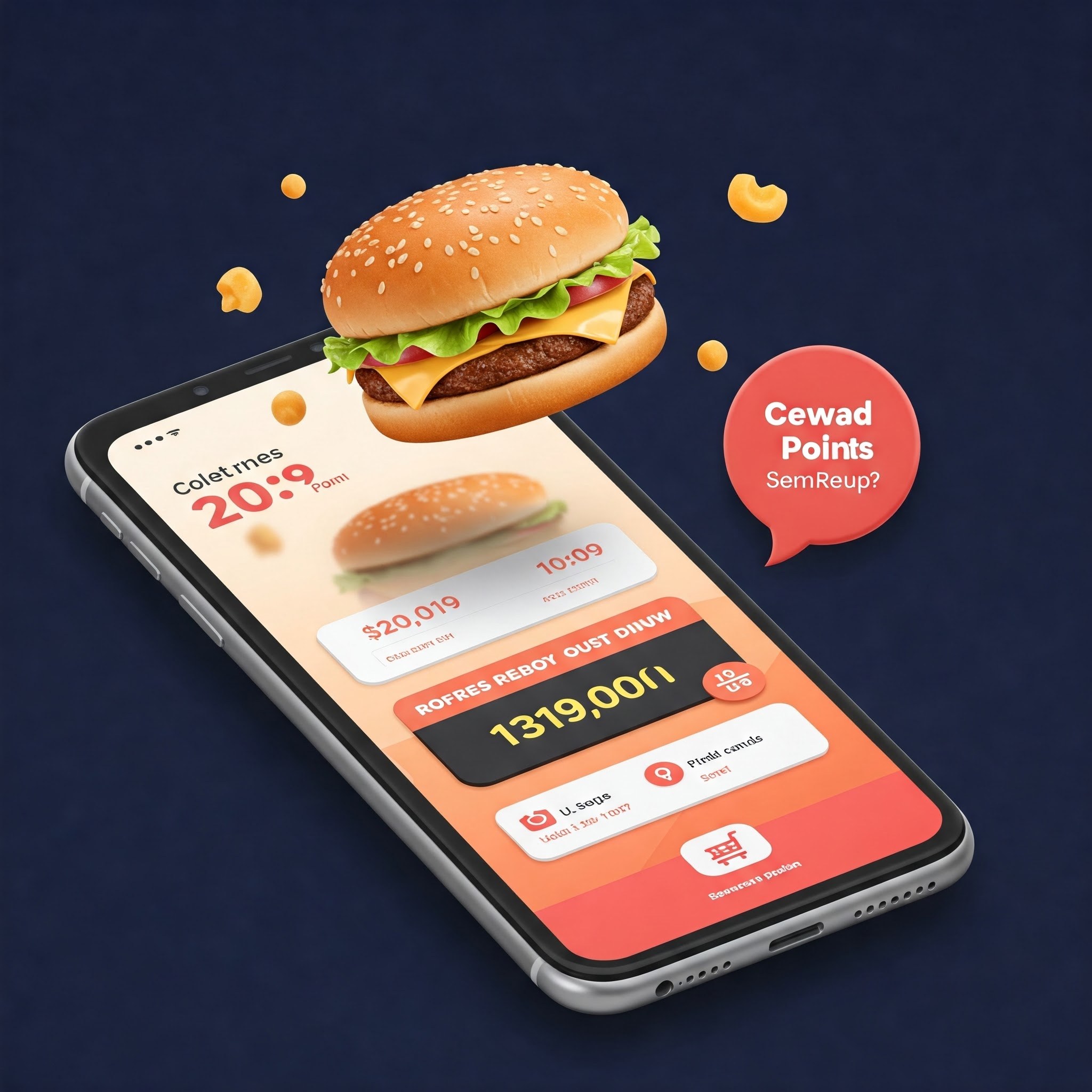 Phone showing burger rewards